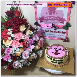 Combo Bánh Kem & Hoa Tươi - MM48